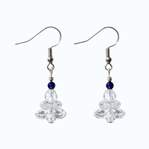 Indio Jewelry Glass Flowers Lapis Lazuli Stones Earrings #122